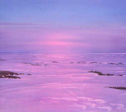 Kaktovik Viiolet mist Alaska paintings by David Rosenthal